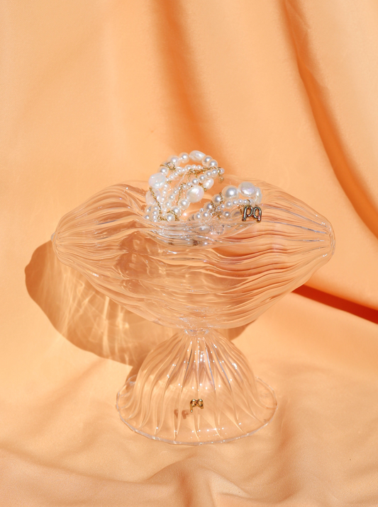 GLASS FOOTED BOWL