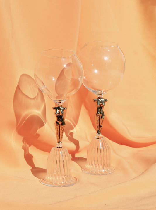 WOMAN'S BODY GLASS GOBLET