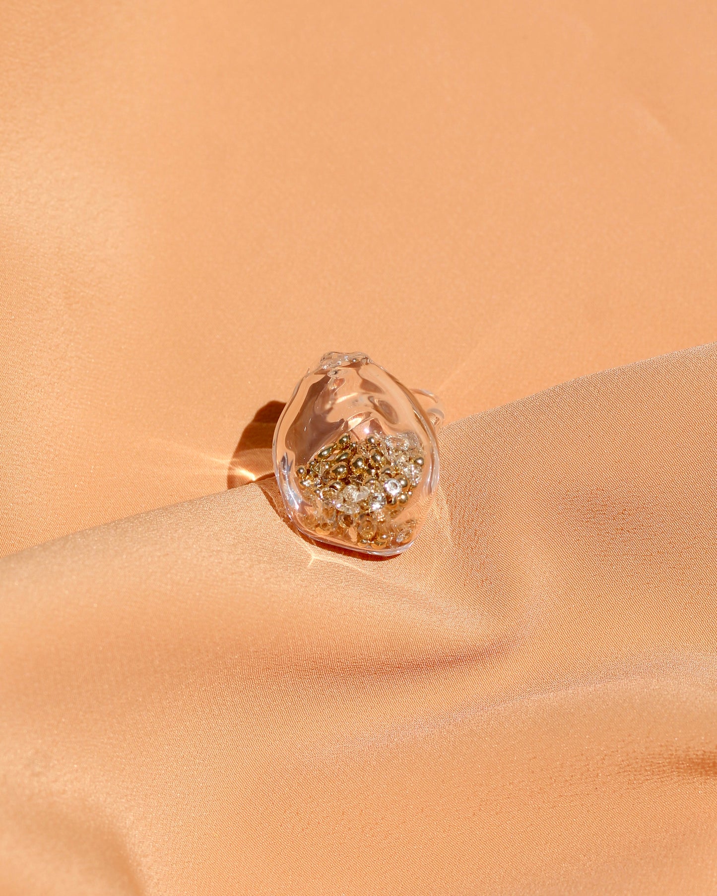 ENCAPSULATED GOLD PEARLS RING