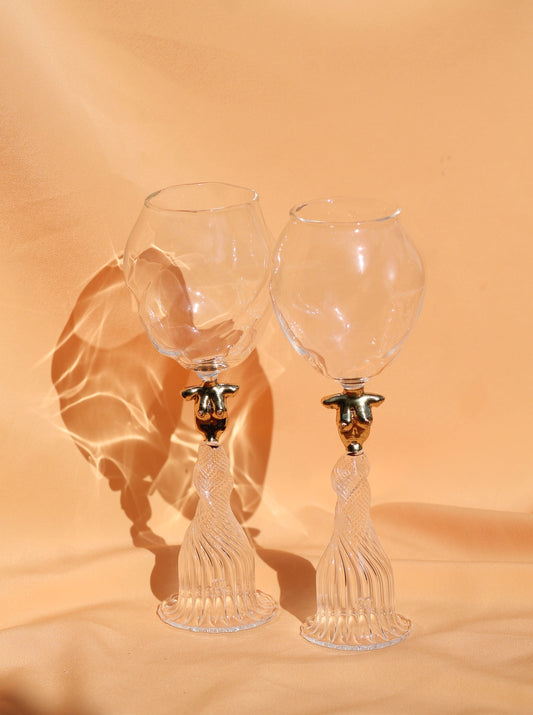 FEMALE BUST GLASS GOBLET